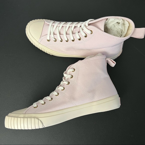 J.Crew Lavender Purple Canvas High Top Sneakers Shoes Size 12 New - Picture 2 of 7